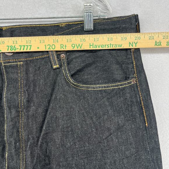 LEVI'S Jeans Mens 40x30 501 Button Fly Straight Leg 100% Cotton Denim Black - Picture 14 of 16